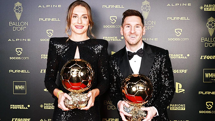 Putellas và Messi tại lễ trao giải Quả bóng vàng năm 2021.