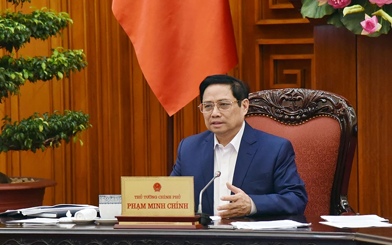 Thủ tướng Phạm Minh Chính chủ trì buổi làm việc trực tuyến giữa Thường trực Chính phủ với lãnh đạo chủ chốt TP Đà Nẵng.