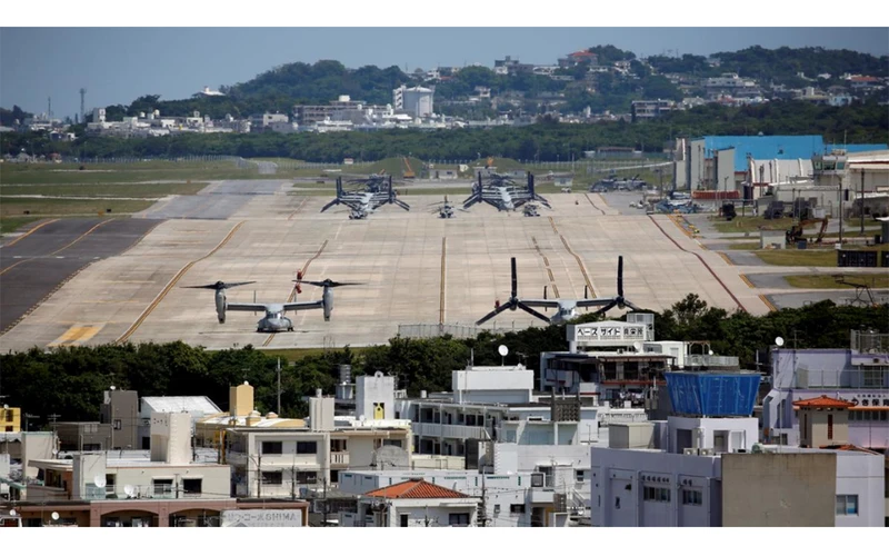 Một căn cứ của lực lượng Mỹ đồn trú trên đảo Okinawa, Nhật Bản. (Ảnh Reuters)
