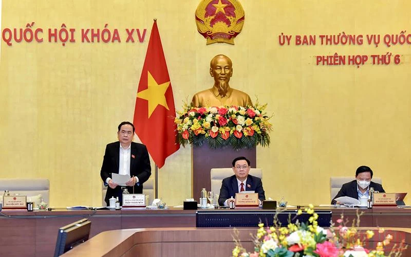 Phó Chủ tịch thường trực Quốc hội Trần Thanh Mẫn phát biểu ý kiến tại phiên họp. (Ảnh: Duy Linh)