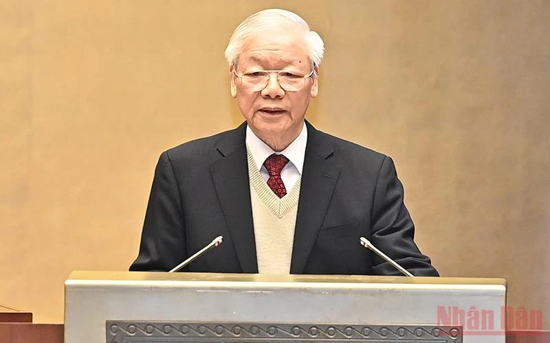 Tổng Bí thư Nguyễn Phú Trọng chủ trì và phát biểu chỉ đạo Hội nghị.