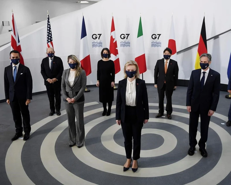 Các đại biểu tham dự Hội nghị Bộ trưởng Ngoại giao G7 tại Anh. (Ảnh: therecord.com)