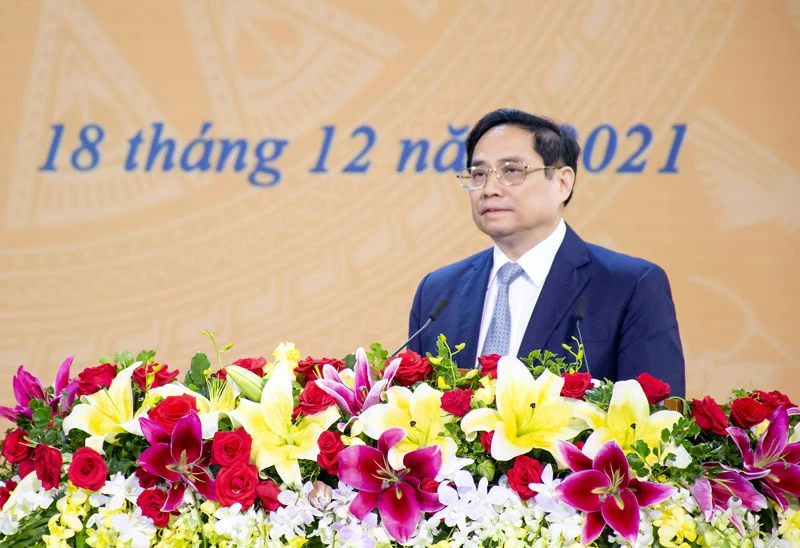 Thủ tướng Phạm Minh Chính phát biểu tại lễ kỷ niệm 30 thành lập tỉnh Bà Rịa-Vũng Tàu.