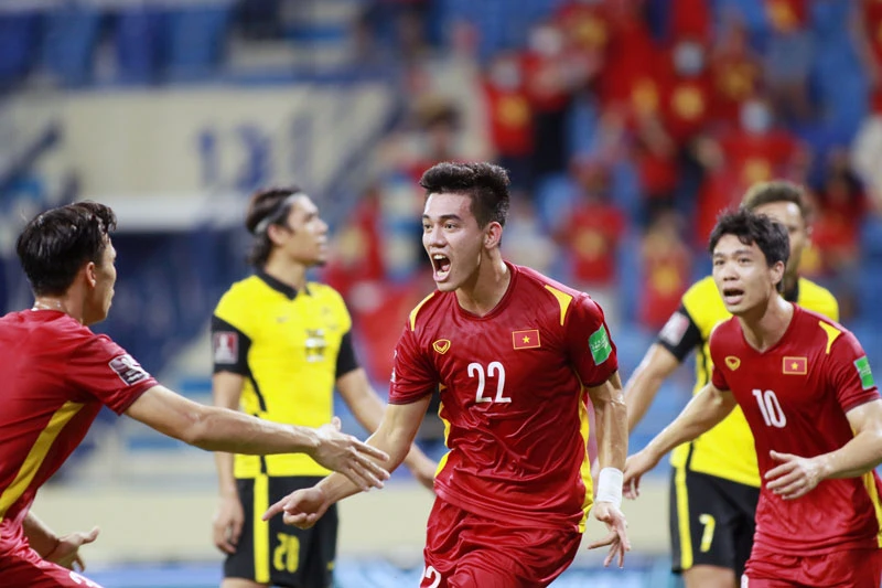 Trước AFF Cup, Tiến Linh là chân sút số 1 của đội tuyển Việt Nam với 7 bàn ở vòng loại World Cup 2022. (Ảnh: VFF)
