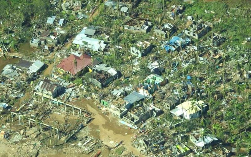Hình ảnh cho thấy mức độ tàn phá của siêu bão Rai khi quét qua thành phố Surigao, tỉnh Surigao Del Norte, Philippines, ngày 17/12/2021. (Ảnh: Cảnh sát biển Philippines/Reuters)