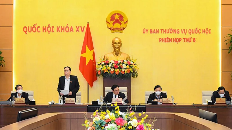 Phó Chủ tịch Thường trực Quốc hội Trần Thanh Mẫn kết luận phiên làm việc. Ảnh: quochoi.vn
