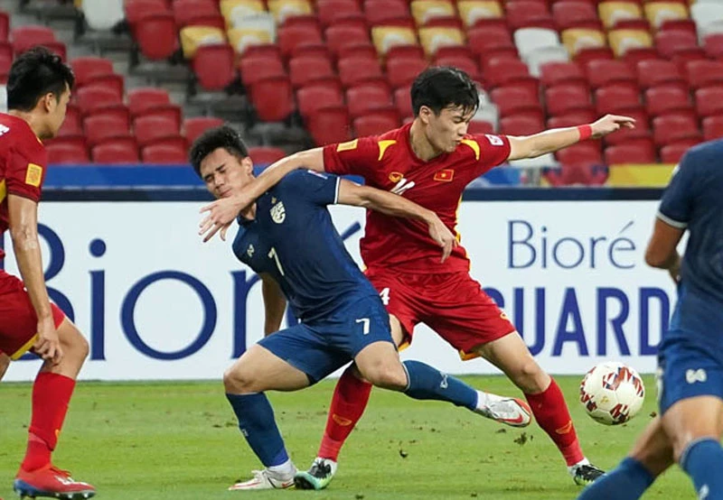 Việt Nam đã phung phí nhiều cơ hội để ghi bàn trước Thái Lan ở trận bán kết lượt đi. (Ảnh: VFF)