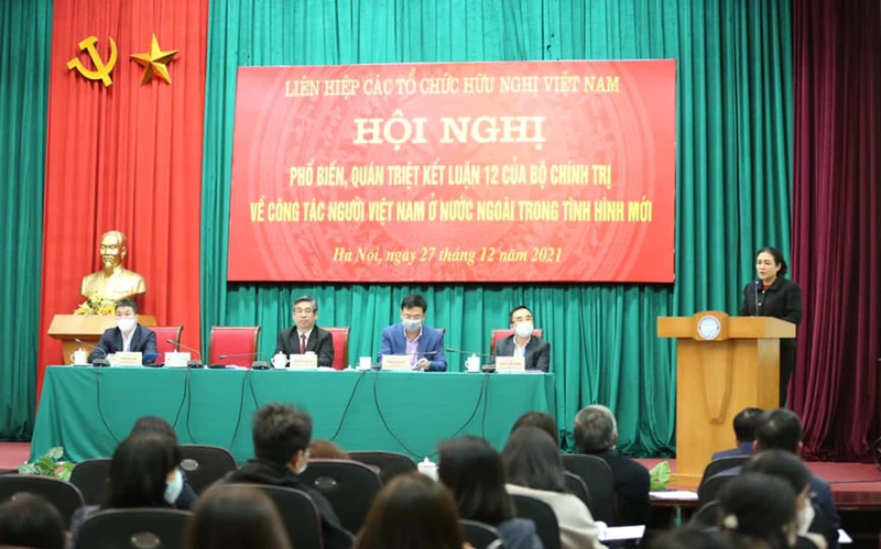 Toàn cảnh Hội nghị phổ biến, quán triệt Kết luận 12 của Bộ Chính trị về công tác người Việt Nam ở nước ngoài trong tình hình mới. (Ảnh: VUFO)