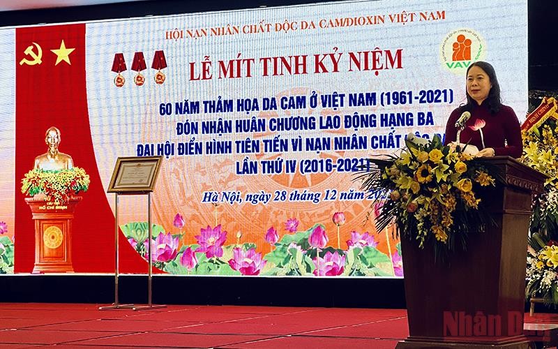 Phó Chủ tịch nước Võ Thị Ánh Xuân phát biểu tại Lễ Mít-tinh.