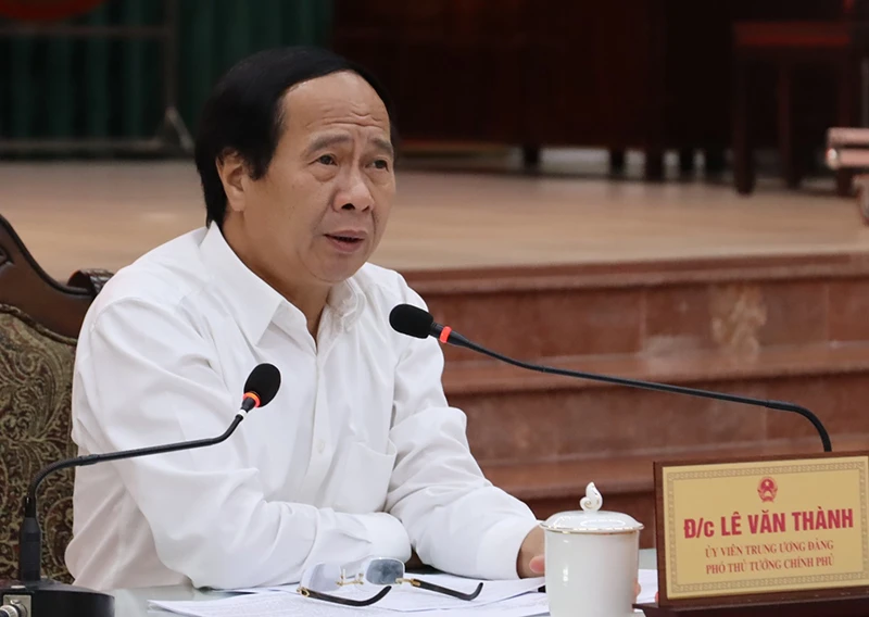 Phó Thủ tướng Lê Văn Thành phát biểu tại buổi làm việc với lãnh đạo tỉnh Đồng Nai.
