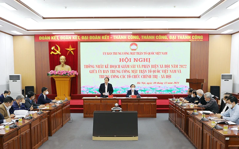 Ủy ban Trung ương Mặt trận Tổ quốc Việt Nam triển khai kế hoạch giám sát và phản biện xã hội năm 2022. Ảnh: QUANG VINH