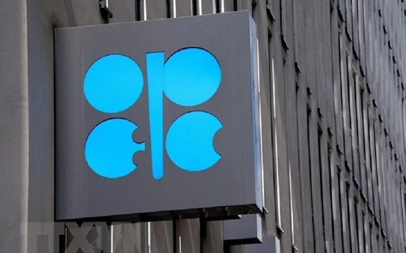 Biểu tượng của OPEC tại trụ sở ở Vienna, Áo. (Ảnh: AFP/TTXVN)