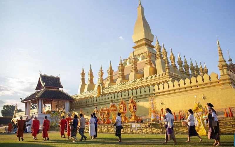Thủ đô Viêng Chăn chuẩn bị đón du khách quốc tế trở lại Lào. Ảnh TÂN HOA XÃ 