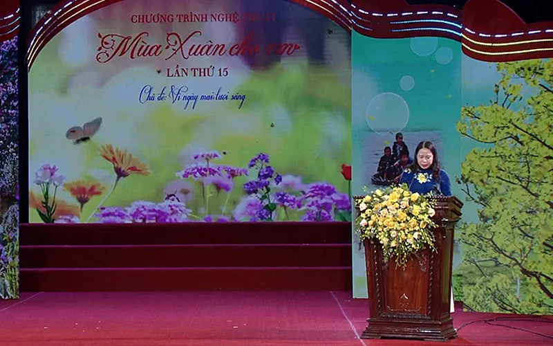 Phó Chủ tịch nước Võ Thị Ánh Xuân phát biểu ý kiến tại chương trình.