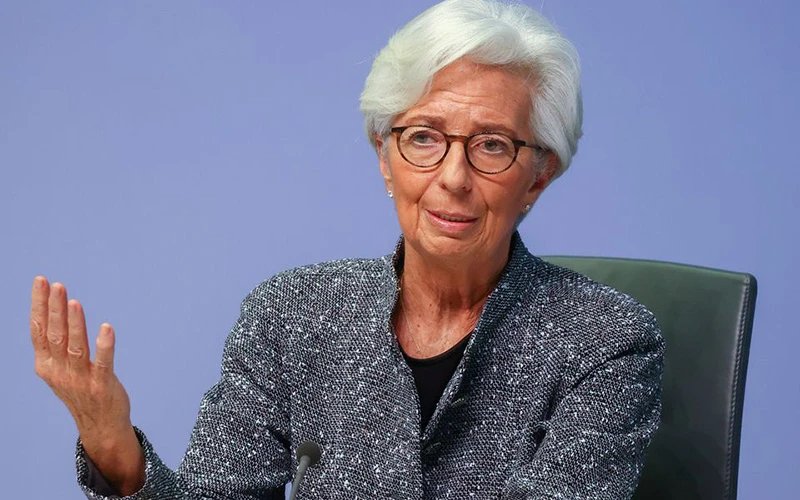 Chủ tịch Ngân hàng Trung ương Châu Âu (ECB) Christine Lagarde phát biểu tại một cuộc họp báo về kết quả cuộc họp của Hội đồng thống đốc Ngân hàng Trung ương châu Âu (ECB), tại Frankfurt, Đức, ngày 12/3/2020. (Ảnh: REUTERS)