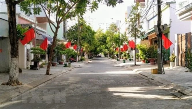 Đường phố khu dân cư 40, phường Hòa Thuận Tây, quận Hải Châu, Đà Nẵng. (Ảnh: TTXVN)