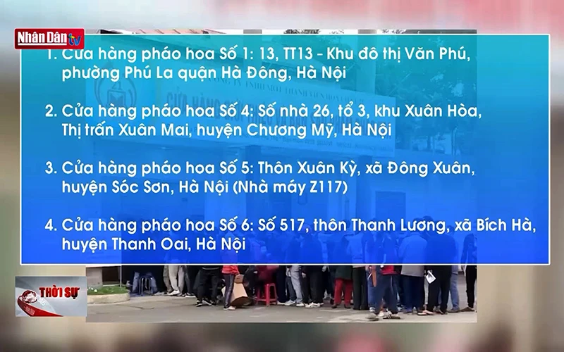 10 địa điểm bán pháo hoa không nổ được cấp phép tại Hà Nội