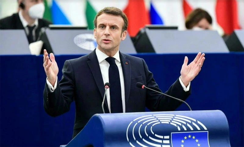 Tổng thống Pháp Emmanuel Macron phát biểu trước phiên họp toàn thể của Nghị viện châu Âu tại Strabourg (Pháp) ngày 19/1. (Ảnh: Reuters)