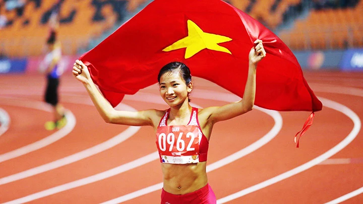 Vận động viên điền kinh Nguyễn Thị Oanh hy vọng sẽ vượt số huy chương của kỳ đại hội trước. Ảnh: TUẤN MARK