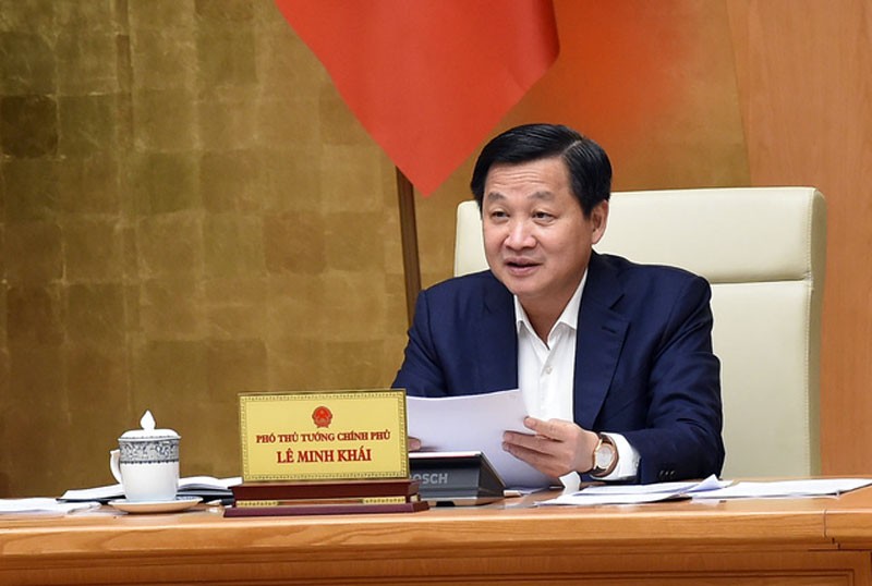 Phó Thủ tướng Lê Minh Khái phát biểu ý kiến tại cuộc họp. (Ảnh: VGP)