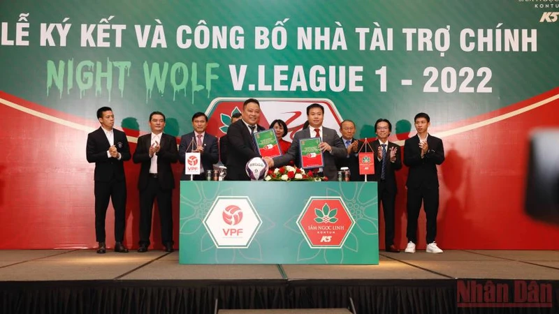 Công ty Cổ phần Sâm Ngọc Linh Kon Tum tài trợ cho V.League 1. (Ảnh: VFF)