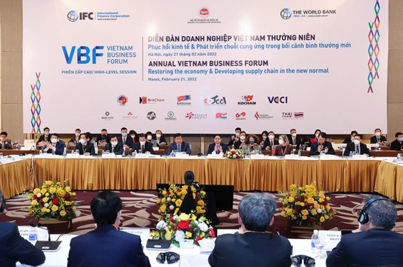 Toàn cảnh buổi Diễn đàn doanh nghiệp Việt Nam thường niên 2021. (Ảnh: VBF)