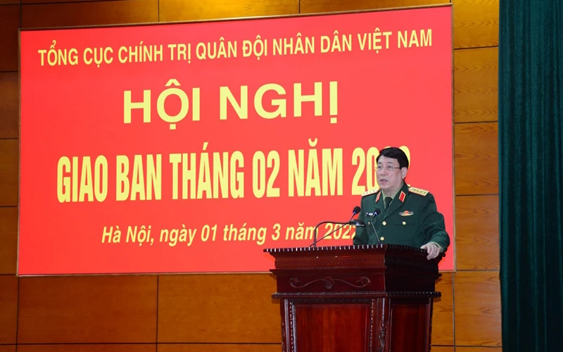  Đại tướng Lương Cường phát biểu tại hội nghị. (Ảnh: qdnd.vn)