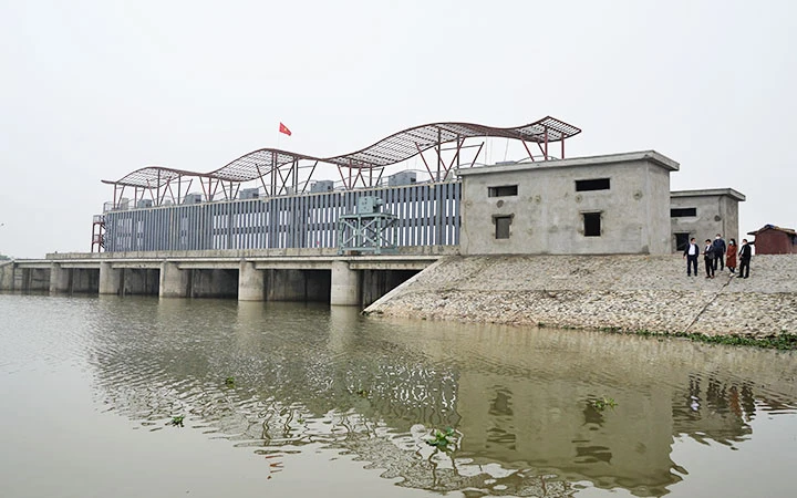 Công trình thủy lợi ngăn mặn, giữ ngọt Âu Kim Đài, huyện Kim Sơn, Ninh Bình.