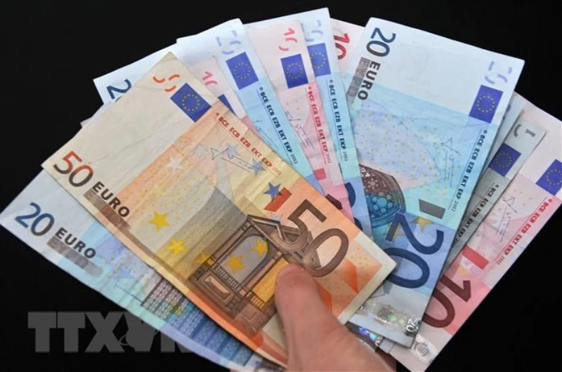Đồng 10, 20 và 50 euro. (Ảnh: AFP/TTXVN). 