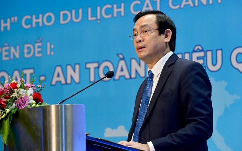 Tổng cục trưởng Du lịch Nguyễn Trùng Khánh phát biểu tại diễn đàn.