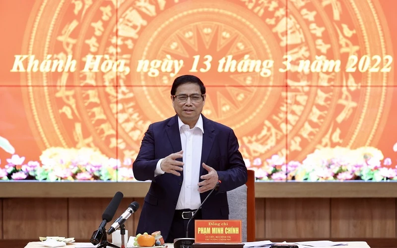 Thủ tướng Phạm Minh Chính phát biểu tại cuộc làm việc.