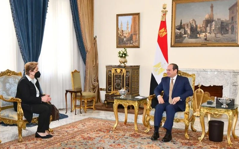 Thư ký UNFCCC Patricia Espinosa và Tổng thống Ai Cập Abdel-Fattah El-Sisi. (Ảnh: presidency.eg)