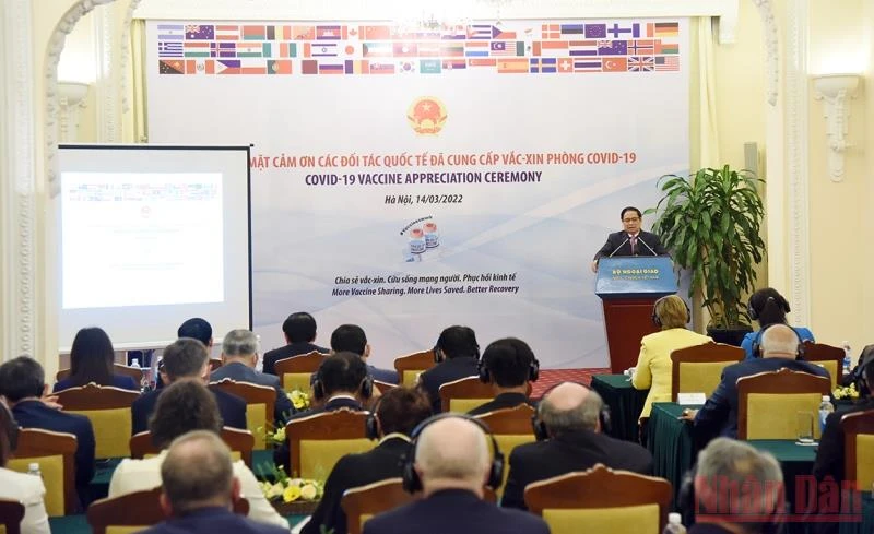 Thủ tướng Phạm Minh Chính cảm ơn các đối tác quốc tế đã hỗ trợ vaccine phòng Covid-19 cho Việt Nam.