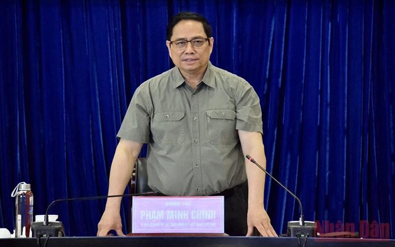 Thủ tướng Chính phủ Phạm Minh Chính phát biểu tại buổi làm việc.
