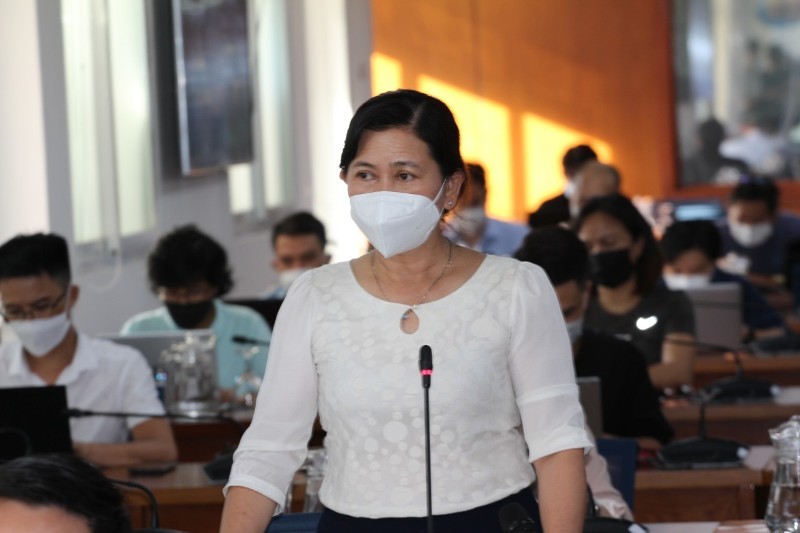 Đại điện Sở Y tế thành phố Hồ Chí Minh phát biểu tại buổi họp báo.