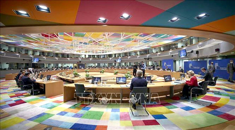 Toàn cảnh Hội nghị thượng đỉnh EU ở Brussels, Bỉ ngày 18/7/2020. (Ảnh tư liệu: THX/TTXVN)