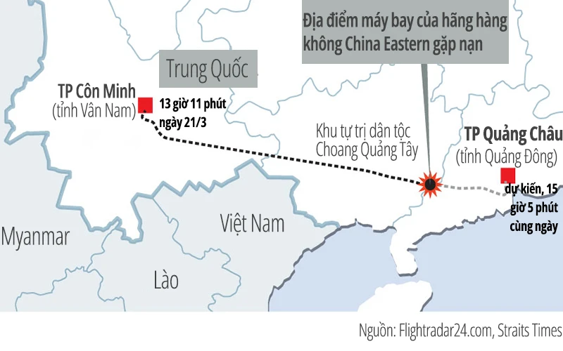 Vụ tai nạn máy bay chở 132 người tại Trung Quốc