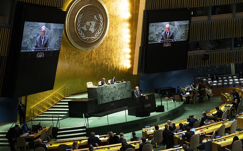 Phiên họp đặc biệt của Đại hội đồng Liên hợp quốc về cuộc xung đột Nga-Ukraine tại New York, Mỹ ngày 28/2 vừa qua. (Ảnh: THX/TTXVN)