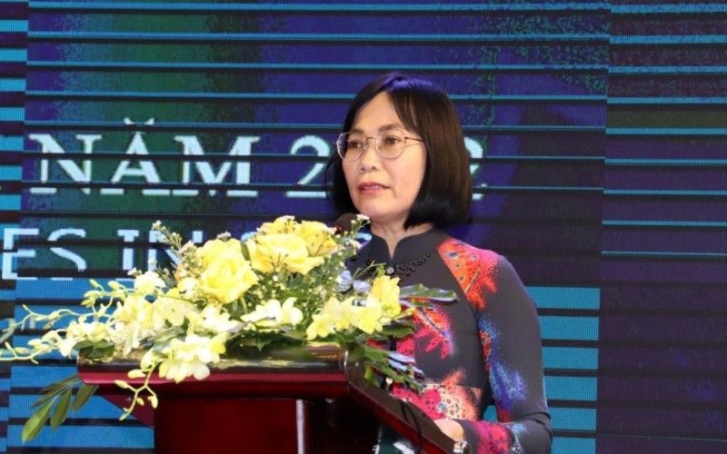 Phó Chủ tịch UBND tỉnh Đồng Nai Nguyễn Thị Hoàng phát biểu tại buổi gặp gỡ.