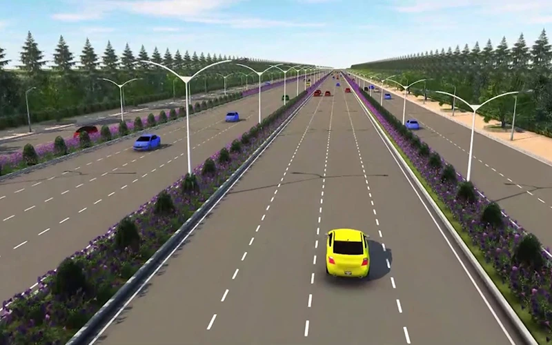 Phối cảnh thiết kế trục giao thông kết nối Thành phố Hồ Chí Minh-Long An-Tiền Giang. 