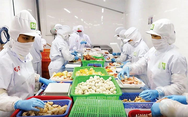 Dây chuyền chế biến thực phẩm tại Công ty cổ phần Sài Gòn Food. (Ảnh minh họa: CTV)