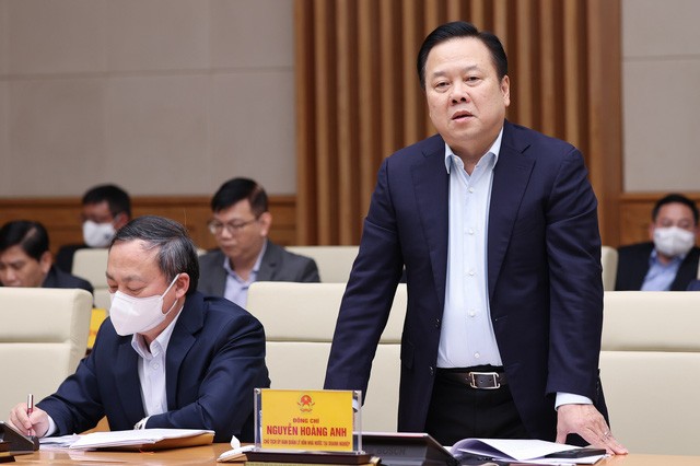 Chủ tịch Ủy ban Quản lý vốn nhà nước tại doanh nghiệp Nguyễn Hoàng Anh phát biểu tại Hội nghị. (Ảnh: Đoàn Bắc)