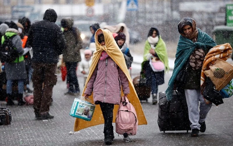Người tị nạn Ukraine tại Przemysl, Ba Lan. (Ảnh: Reuters)