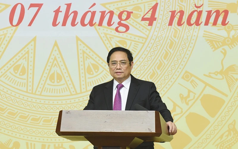 Thủ tướng Phạm Minh Chính chủ trì phiên họp thứ nhất của Ban Chỉ đạo An toàn, an ninh mạng quốc gia. (Ảnh: Trần Hải) 