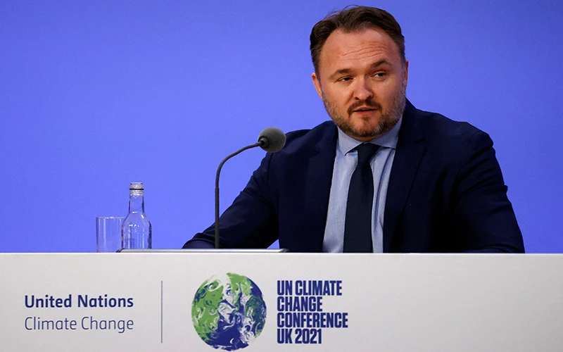 Bộ trưởng Khí hậu Đan Mạch Dan Jorgensen phát biểu tại COP26 diễn ra ở Glasgow, Scotland, Anh, ngày 11/11/2021. (Ảnh: Reuters)