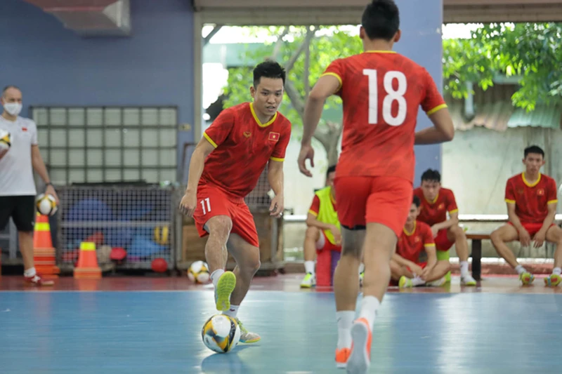 Đội tuyển futsal Việt Nam trở lại tập luyện, hướng tới SEA Games 31. (Ảnh: VFF)