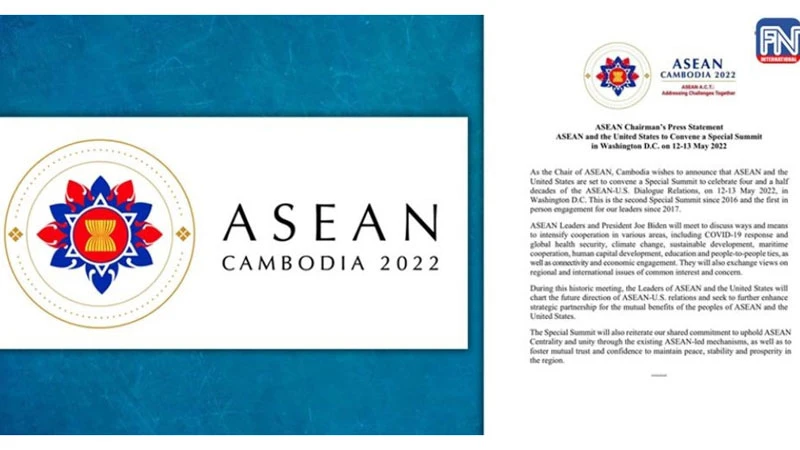 Thông cáo báo chí về Hội nghị Cấp cao đặc biệt ASEAN-Mỹ. (Ảnh: Fresh News)