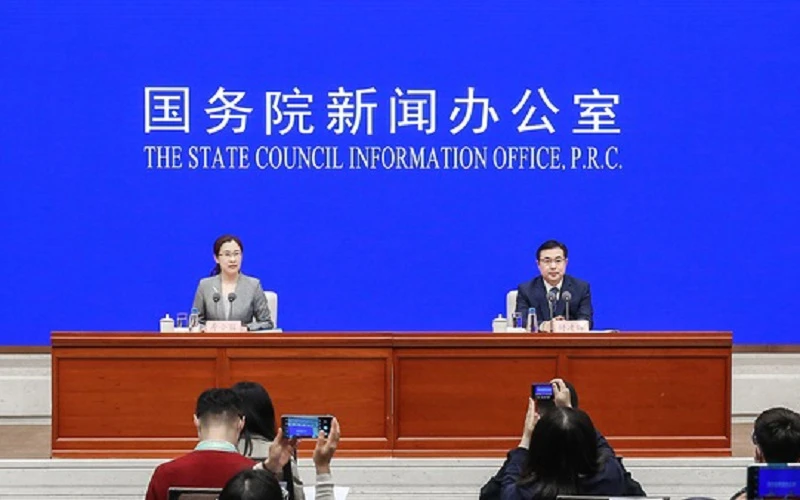 Toàn cảnh buổi họp báo của Văn phòng Báo chí Quốc vụ viện Trung Quốc. (Ảnh: scio.gov.cn)