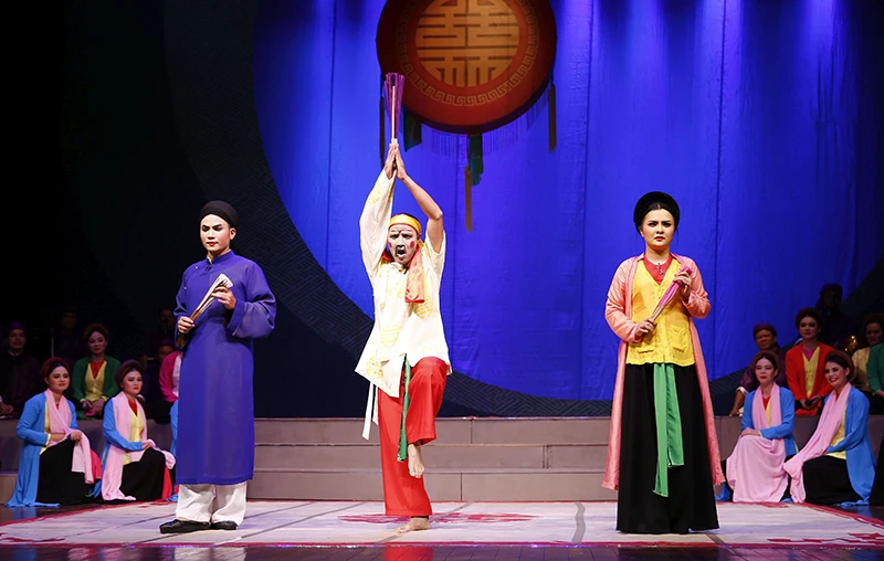 Một vở diễn của Nhà hát Chèo Việt Nam. (Ảnh minh họa: Nhân Dân cuối tuần)