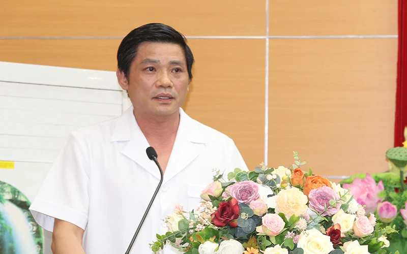 PGS, TS Nguyễn Duy Ánh phát biểu tại buổi công bố giải chạy "Vì một niềm tin về hạnh phúc".